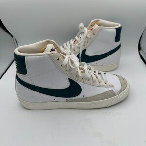 Nike Blazer Mid '77 Vintage Sneakers White Dark Teal Green Men's 8.5